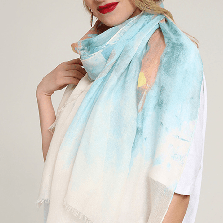 Women Fashion Printing Butterfly Scarf Beach Outdoor Shawl - MRSLM