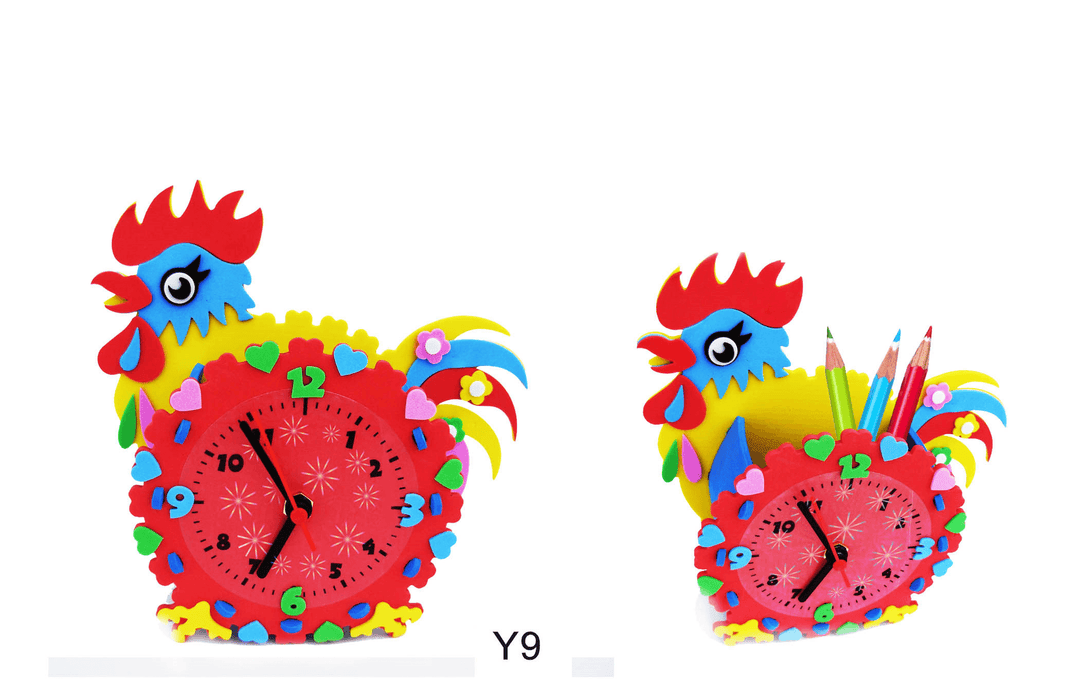 Clock DIY Handmade Materials Cartoon Early Education for Children - MRSLM