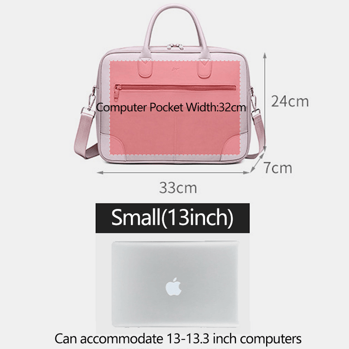 Women Multi-Compartment Waterproof Crossbody Bag Lightweight Breathable 13.3/14/15.6 Inch Laptop Shoulder Bag Handbag - MRSLM