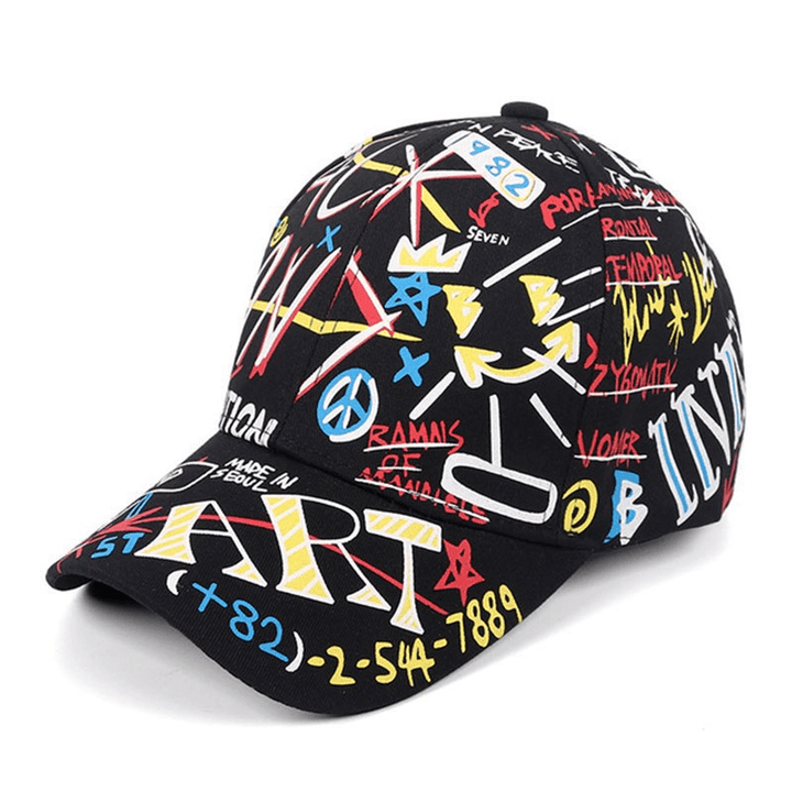 New WHAT Graffiti Baseball Cap Hip Hop Tide Hat Summer Travel Shade Caps Men Women Outdoor Sports Casual Hats Snapback Hats Gorr - MRSLM