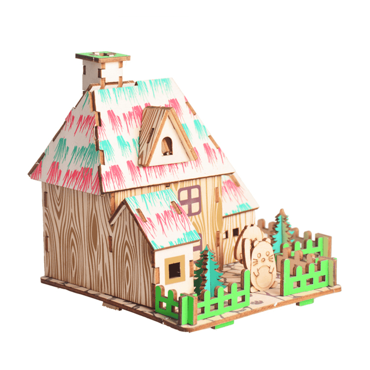 3D Woodcraft Assembly Doll House Kit Decoration Toy Model for Kids Gift - MRSLM