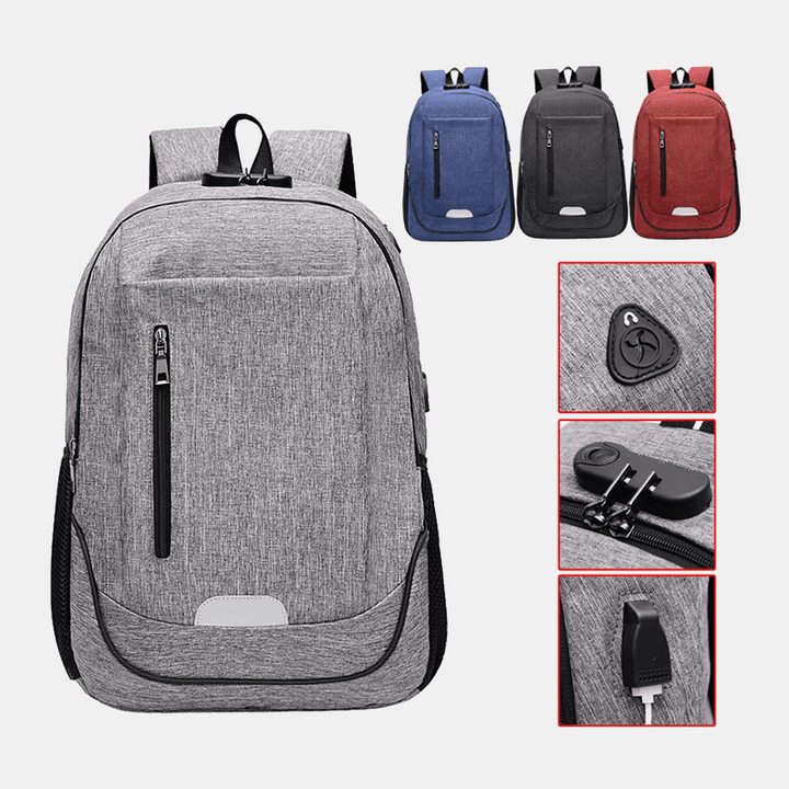 Fashion Large Capacity Waterproof Backpack Travel Bag School Bag with USB Charging Port - MRSLM