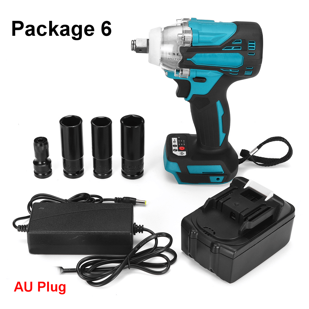 2 In1 18V 800N.M. Li-Ion Brushless Cordless Electric 1/2" Wrench 1/4" Screwdriver Drill - MRSLM