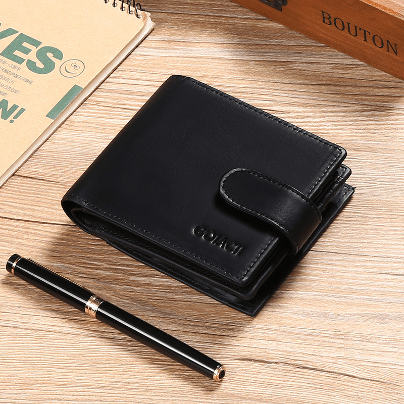 Men Bifold RFID Blocking Wallet Horizontal Large Capacity Multi-Card Slot Card Holder Coin Purse Driver'S License Wallet - MRSLM