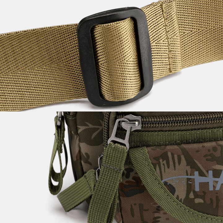 Men Waterproof Multi-Pocket Camouflage Outdoor Chest Bag Belt Bag Sling Bag - MRSLM