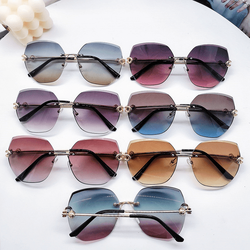 Planet-Shaped Rimless Cut-Edge Sunglasses - MRSLM