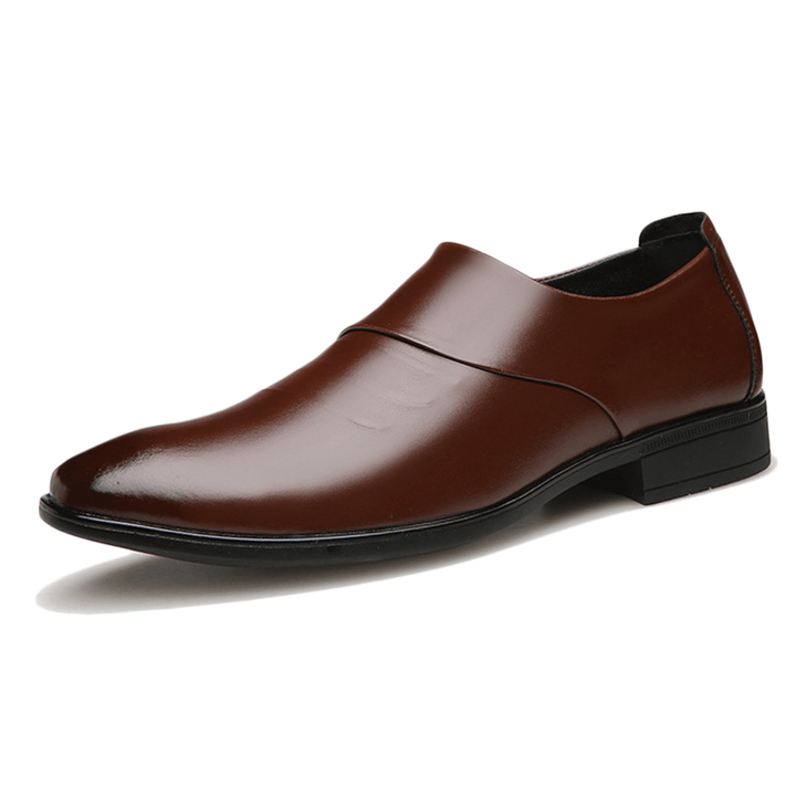 Men Microfiber Non Slip Slip on Business Formal Shoes - MRSLM