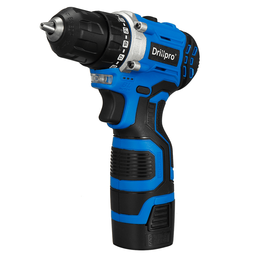 Drillpro 16.8V Mini Brushless Electric Drill Rechargeable Portable Wood Metal Plastic Drilling Tool W/ 1/2 Battery - MRSLM