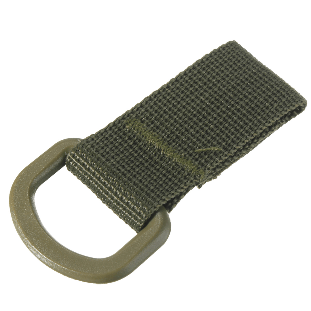 Military Tactical Carabiner Nylon Strap Buckle Hook Belt Hanging Keychain D-Shaped Ring Molle System - MRSLM