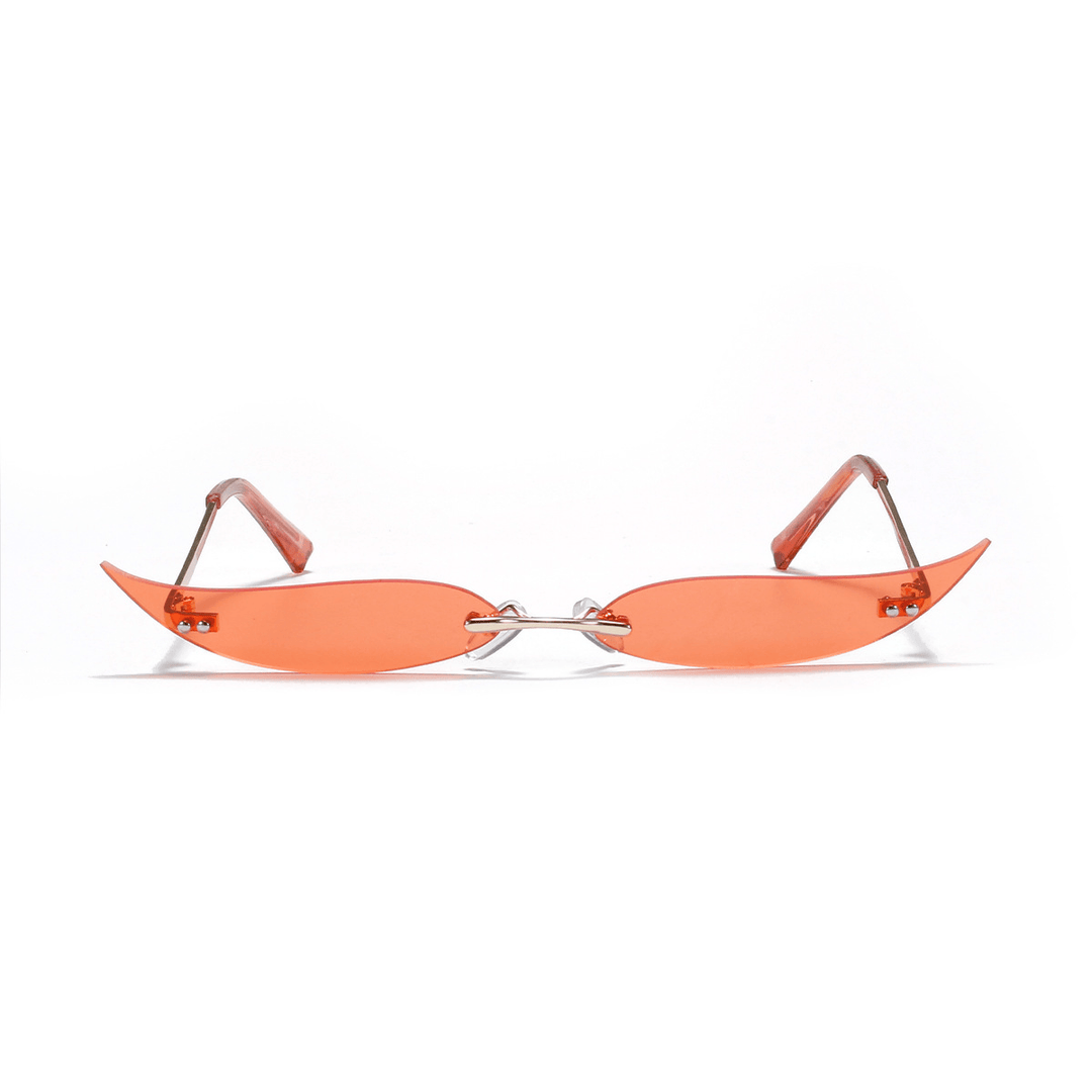 Rimless Metal Pointed Cat-Eye Sunglasses - MRSLM