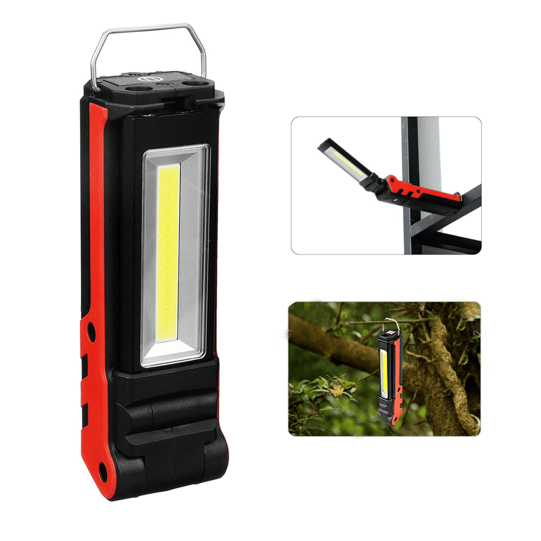 2LED+COB 400LM LED Work Light USB Rechargeable Foldable 270° Adjustable Flashlight Car Maintenance Light Camping Travel - MRSLM