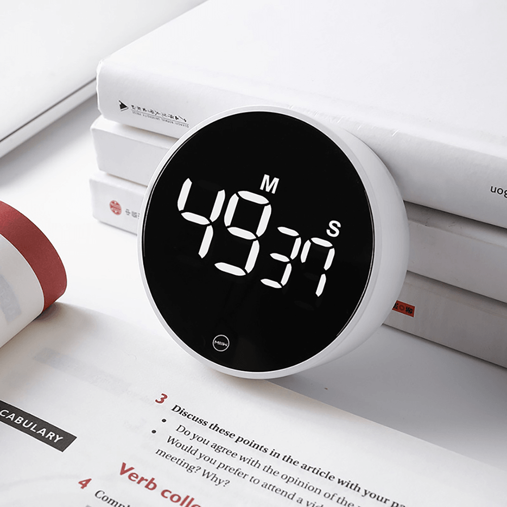 XIAOMI MIIIW Mute Timer Alarm Clock Rotating Timing LED Display Kitchen Digital Timer Magnetic Suction Home Cooking Studyingtiming Tool - MRSLM