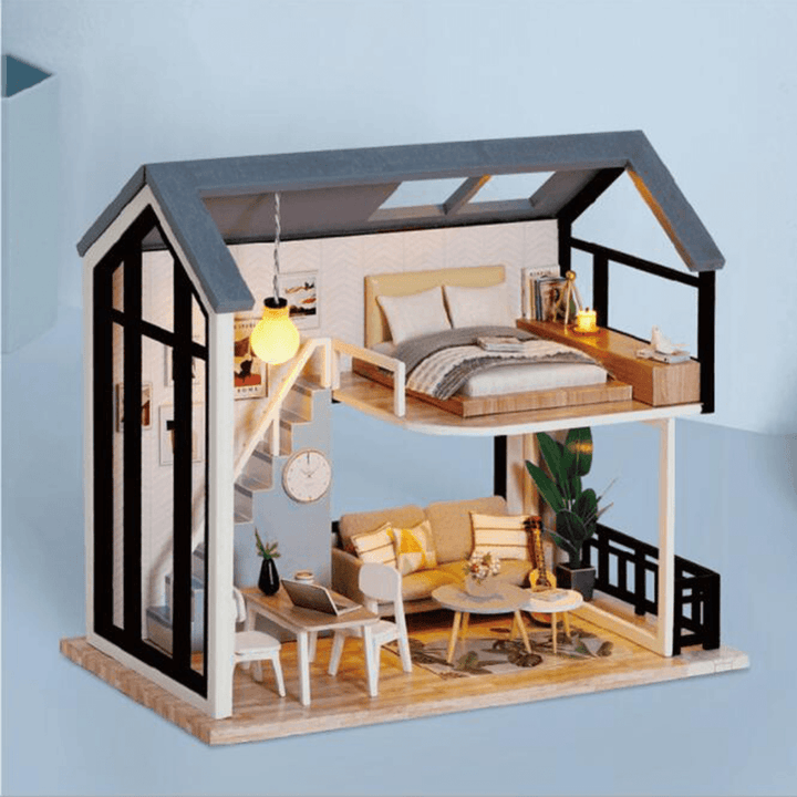 CUTE ROOM Miss Happeiness Theme of DIY Assembled Doll House with Cover for Children Toys - MRSLM