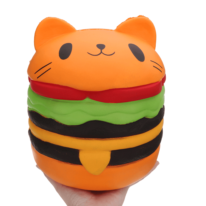 Sanqi Elan Huge Cat Burger Squishy 8.66'' Humongous Jumbo 22CM Soft Slow Rising with Packaging Gift Giant Toy - MRSLM