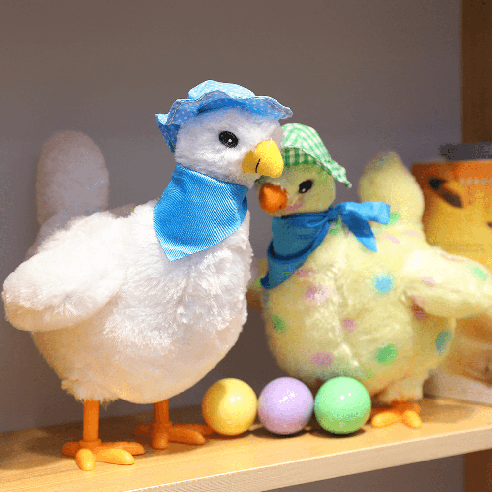 Electric Egg Laying Hen Funny Plush Toy Plush Doll for Kids Gift - MRSLM