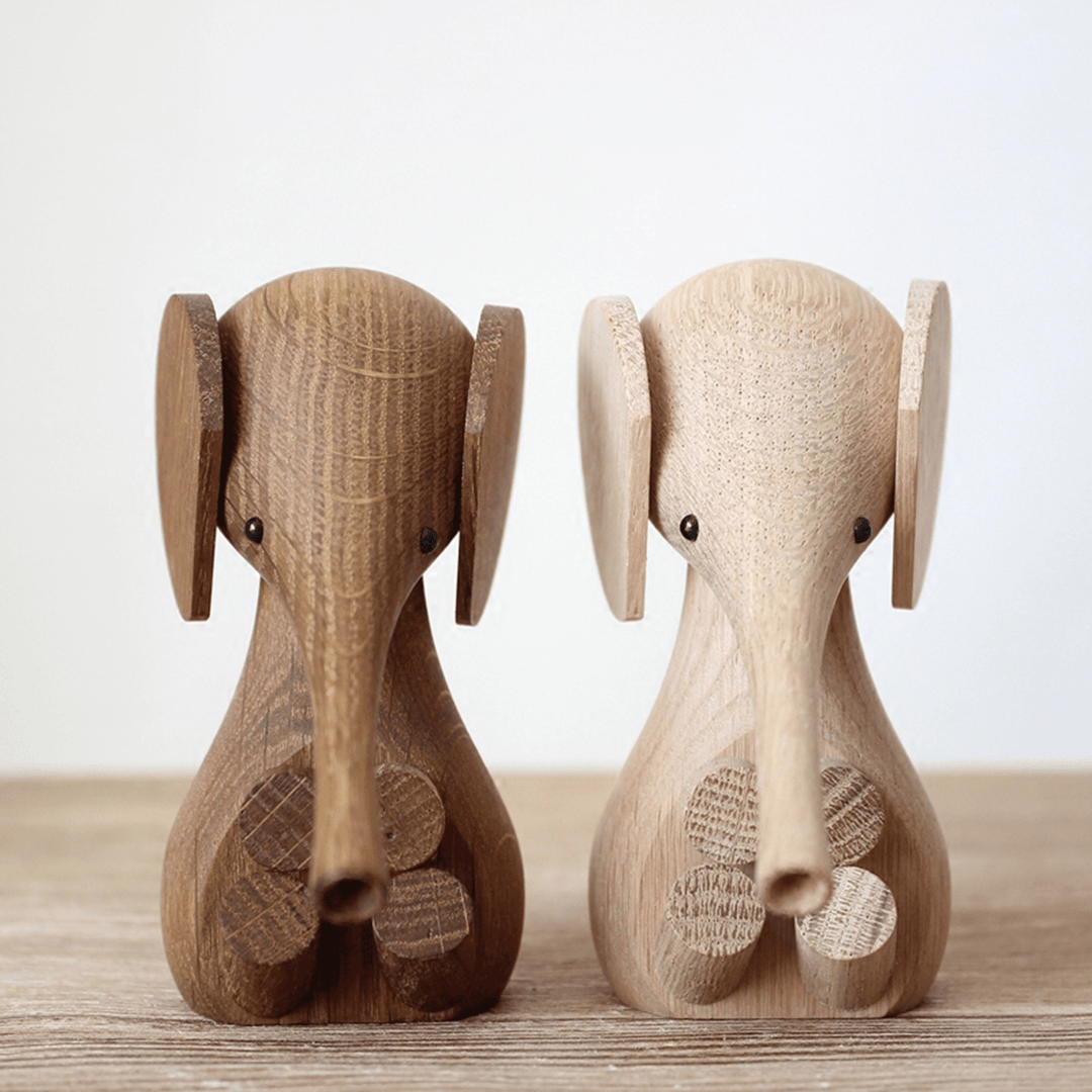 Adjustable Handicraft Elephant Wooden Animal Doll Smooth Surface Home Decorations Gift - MRSLM