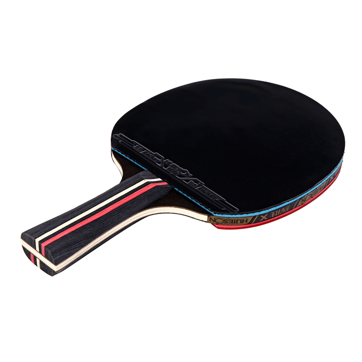 1 Pair Table Tennis Racket Wood Rubber Long/Short Handle Paddle Outdoor Sport Training Ping Pong Paddle Bat with 3 Balls - MRSLM