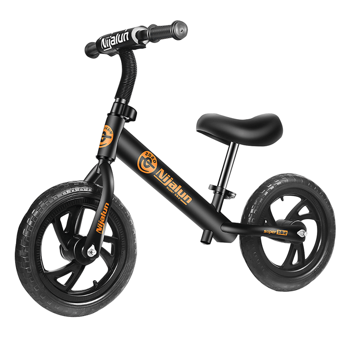 NJIALUN 12'' Adjustable Kid Balance No-Pedal Childrens Toddler Beginner Rider Training Bike for 2-6 Years Old Christmas Gift - MRSLM