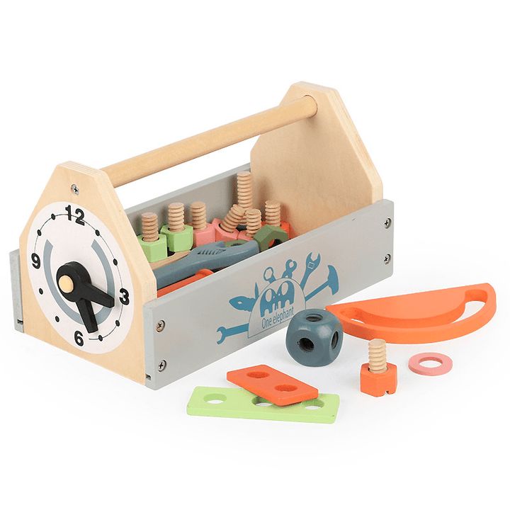 Children'S Simulation Repair Toolbox Set Disassembly Nut Assembling Baby Wooden Early Learning Educational Tool - MRSLM