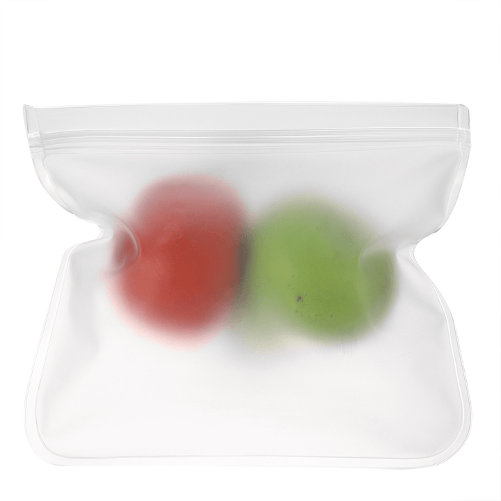 Reusable Translucent Frosted PEVA Food Storage Bag for Sandwich Snack Lunch Fruit Kitchen Storage Container - MRSLM