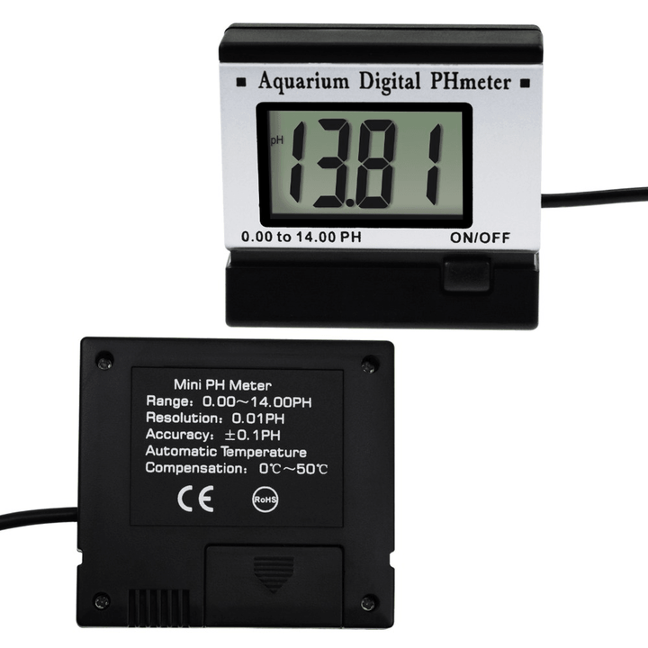 Digital PH Monitor Meter ATC 0.00 to 14.00Ph with Cable Electrode Probe Water Quality Monitoring Tester Kit Aquarium - MRSLM