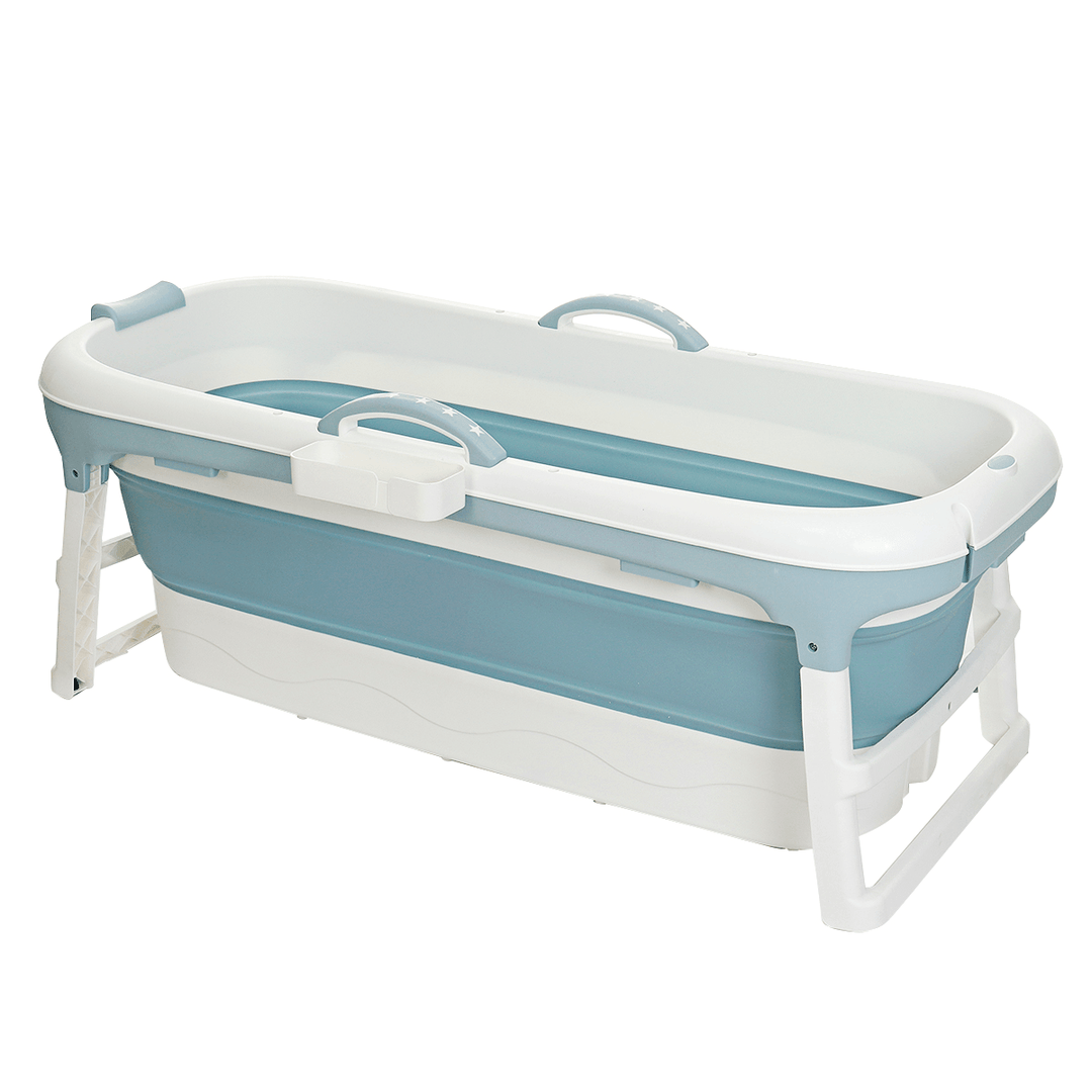 59 Inch Large Thickened Folding Bathtub Temperature Sensing Bath Barrel Adult Basin Kid Steaming Tub - MRSLM