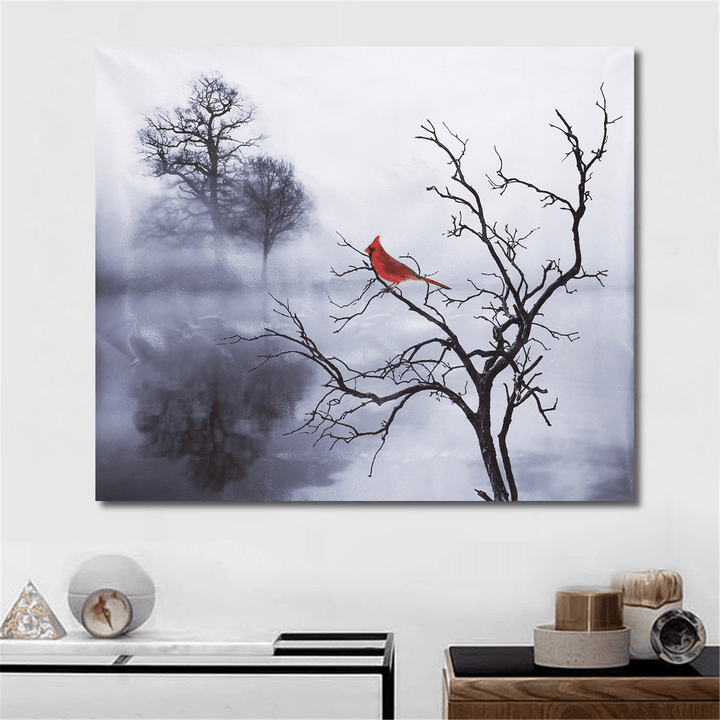 Modern Red Bird Tree Canvas Oil Printed Paintings Home Wall Art Decor Unframed Decorations - MRSLM