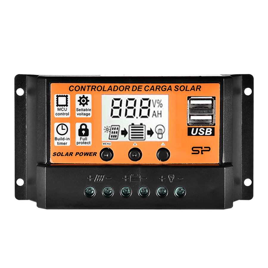 12V/24V MPPT Solar Charger Controller Solar Panel Battery Regulator Controlador with Dual USB LCD Display - MRSLM