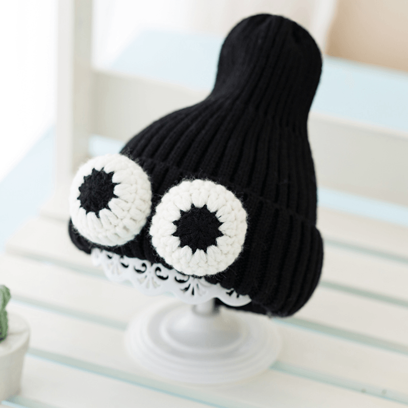 Autumn and Winter Baby Hats Korean Version of Big Eyes Girls Knitted Hats Boys Ear Protection Warm Hats Children'S Woolen Hats - MRSLM