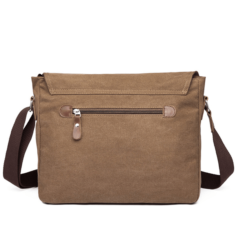 Men Canvas Shoulder Bag Casual Messenger Bag Retro Laptop Bag - MRSLM