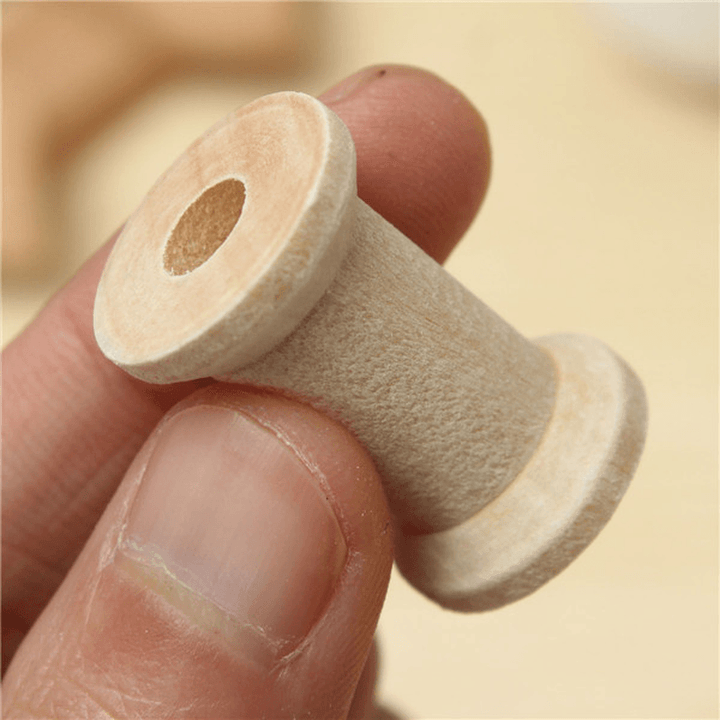 20Pcs Vintage Wooden Sewing Machine Bobbins Spools Reels - MRSLM