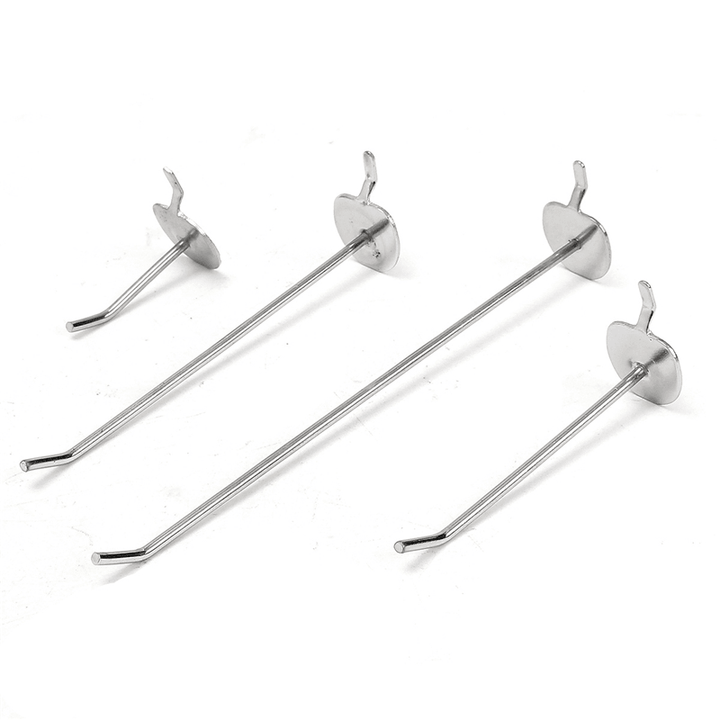 50/100/150/200Mm Universal Pegboard Single Hole Hooks Chrome Home Kitchen Bathroom Tools Silver Iron Pegboard Hooks - MRSLM