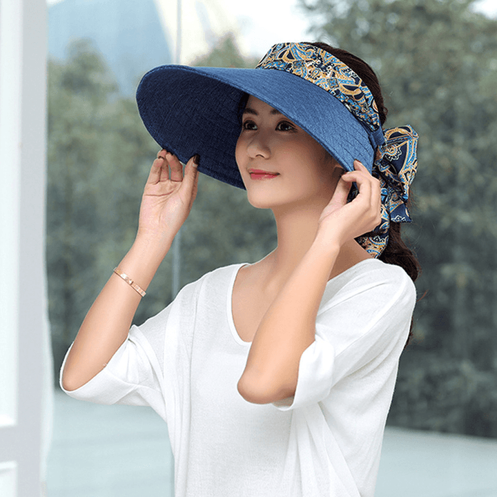 Women Summer Foldable Wide Brim Anti-Uv Sun Bucket Hat - MRSLM