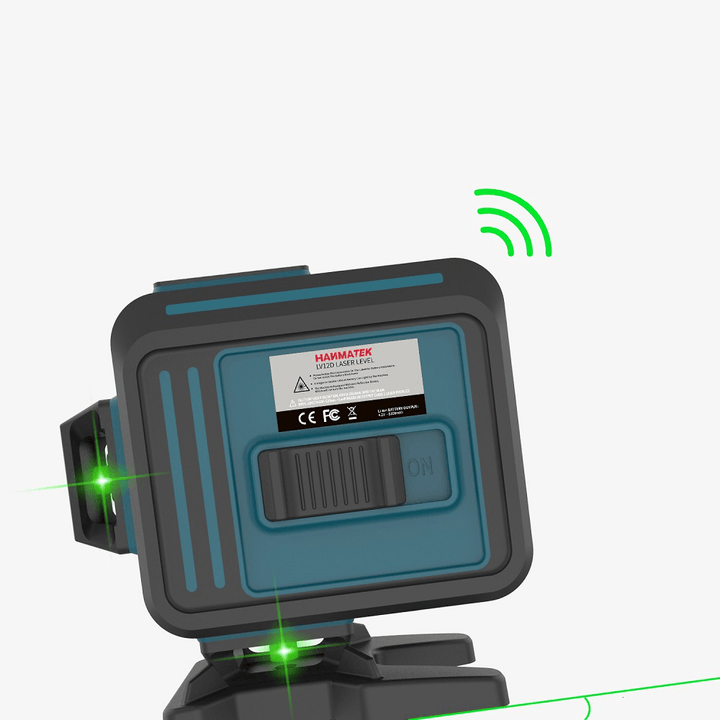 HANMATEK 12 Lines 3D Self-Leveling 360° Green Cross Line Laser Level with Pulse Enhancement Mode + Remote Control + Oblique Mode Oblique Alarm - MRSLM