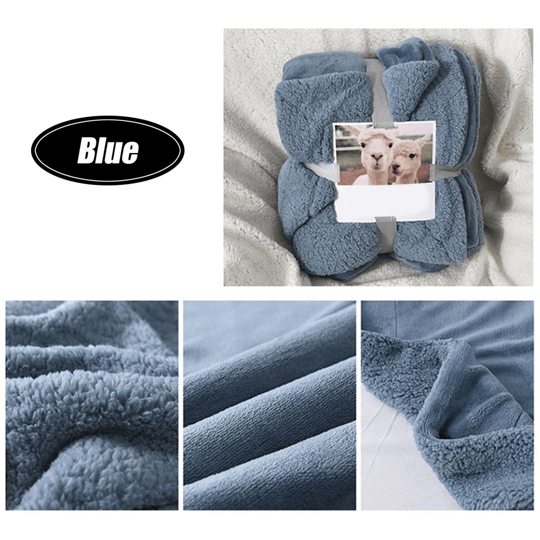 Polar Flannel Warm Blanket Berber Fleece Large Thicken Blanket for Sofa Bed Lounge - MRSLM