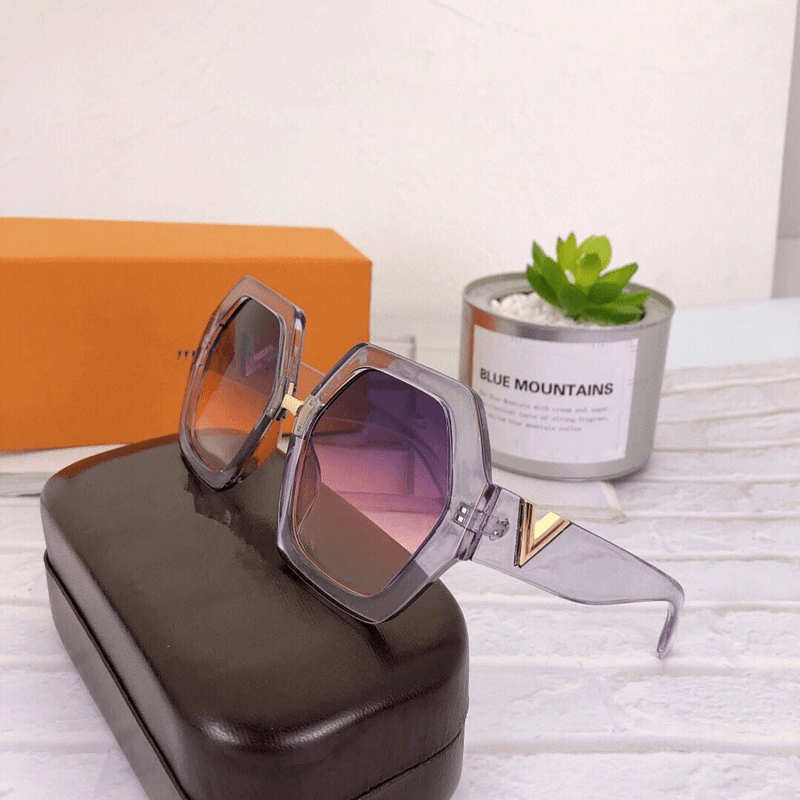 Fashionable Polygonal Wild Slim Big Frame Sunglasses - MRSLM