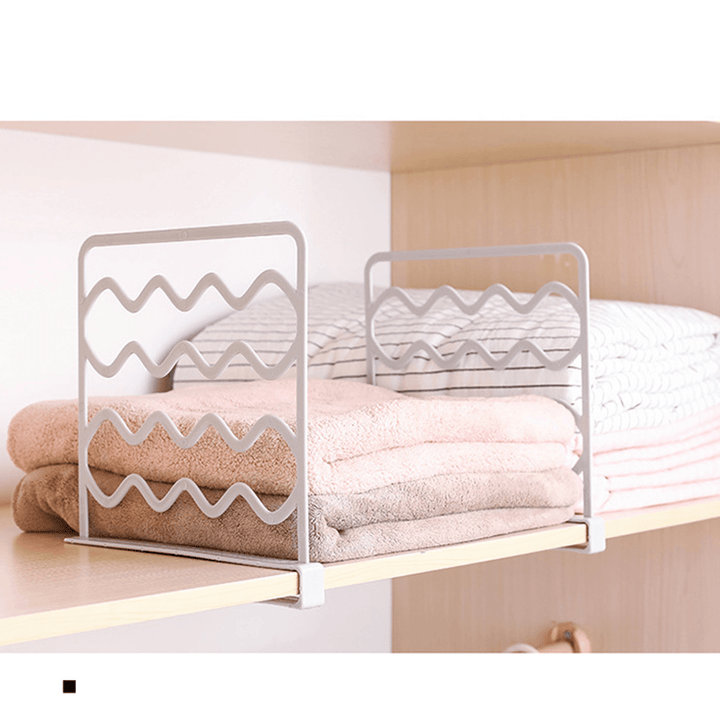 Closet Shelf Divider Wardrobe Partition Organizer Clamp for Kitchen Cabinets - MRSLM