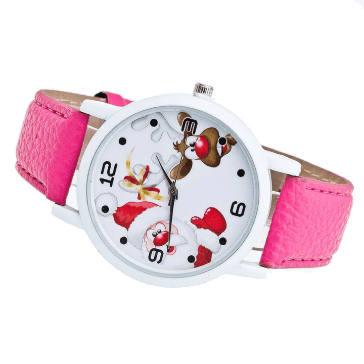 Cartoon Santa and Elk Pattern Fashion Cute Kid Watch Children Quartz Watch - MRSLM