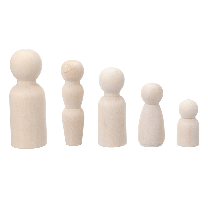 40 Pcs DIY Wooden Dolls Unfinished Painted Family People Wedding Craft Kids Decoration Children Arts Craft - MRSLM