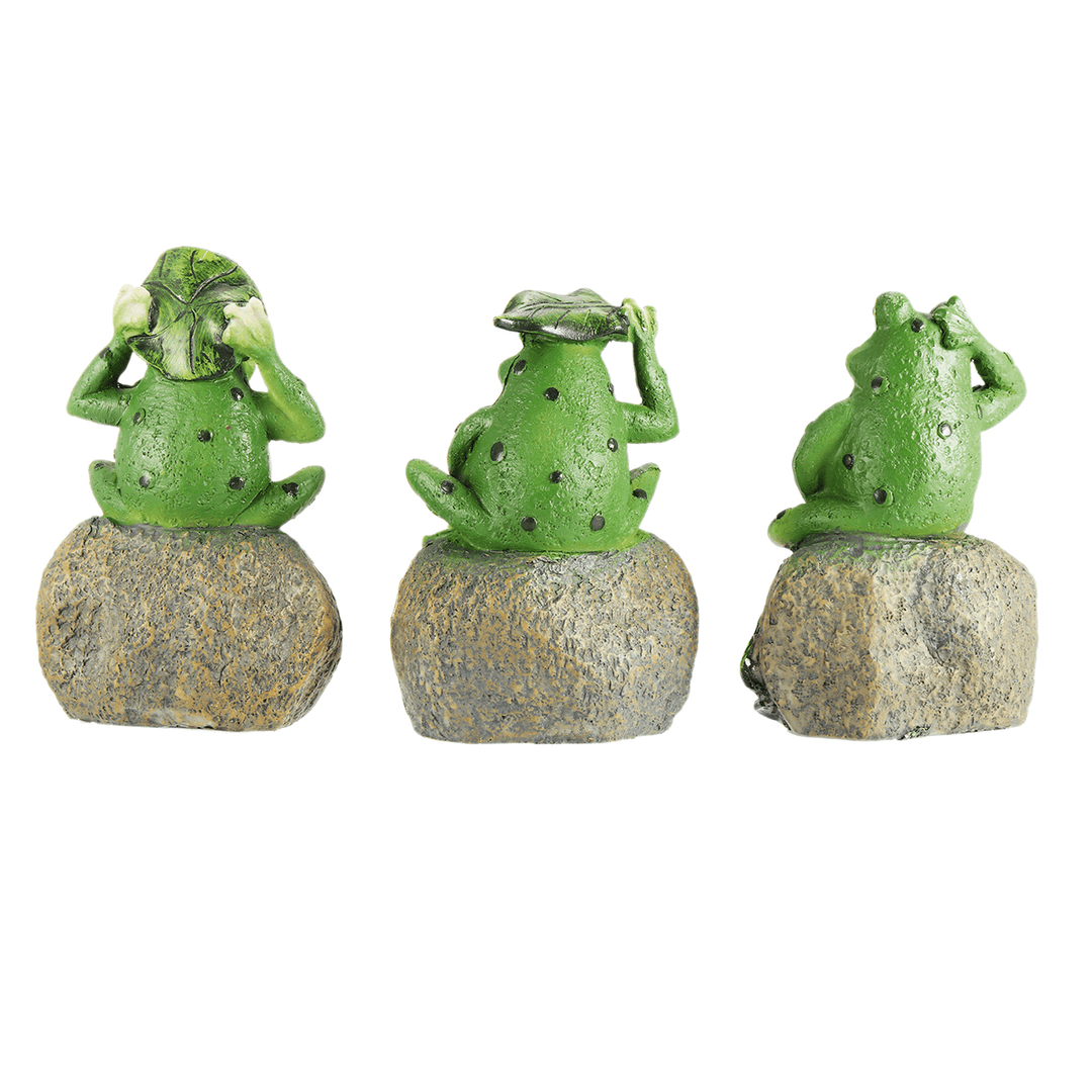 1PC Peace Hope Enjoy Frogs Fairy Garden Statues Art Figurines Outdoor Patio Ornament - MRSLM