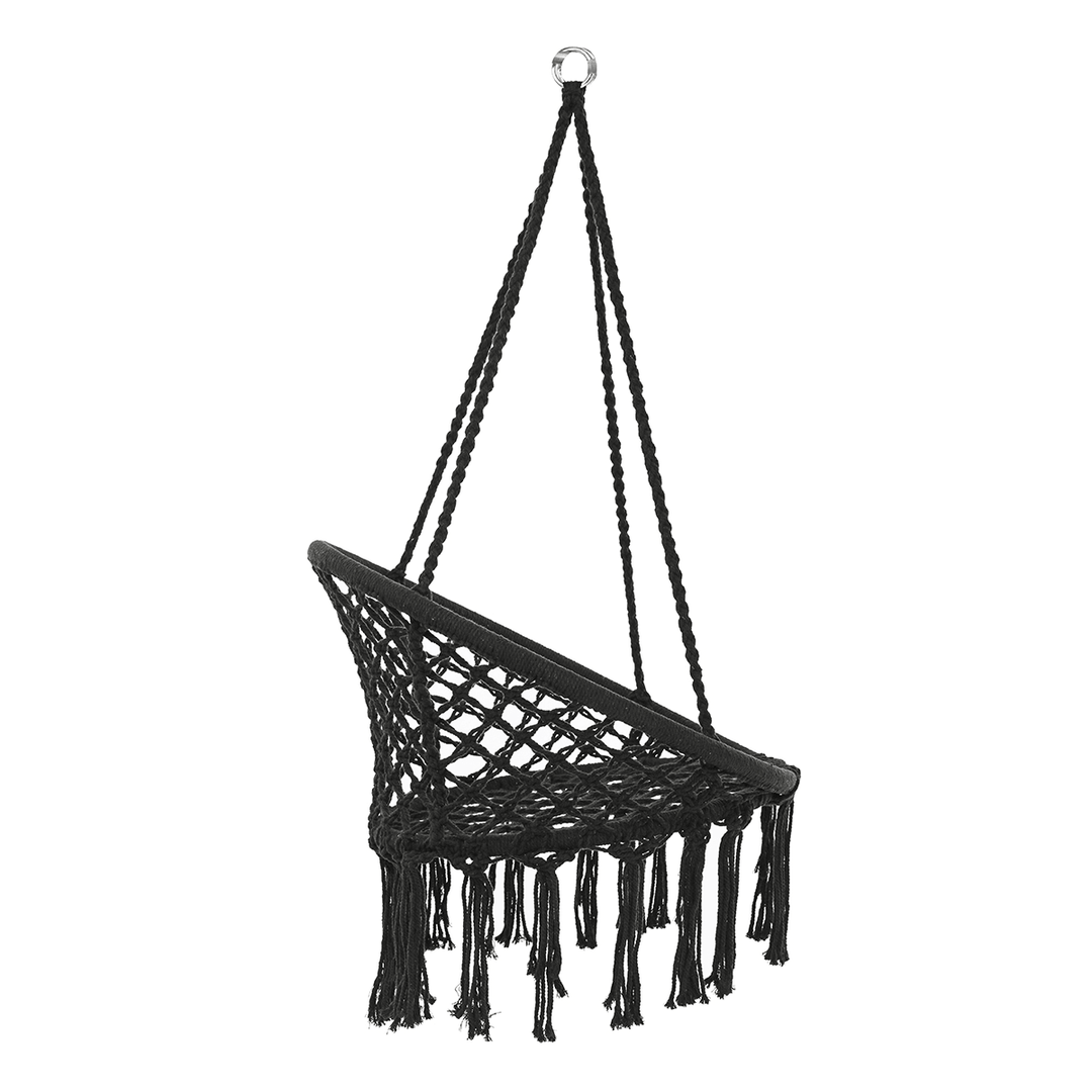 Indoor Outdoor Hammock Chair Cotton Single Garden Swing Portable Hanging Chair Max Load 330Lbs - MRSLM