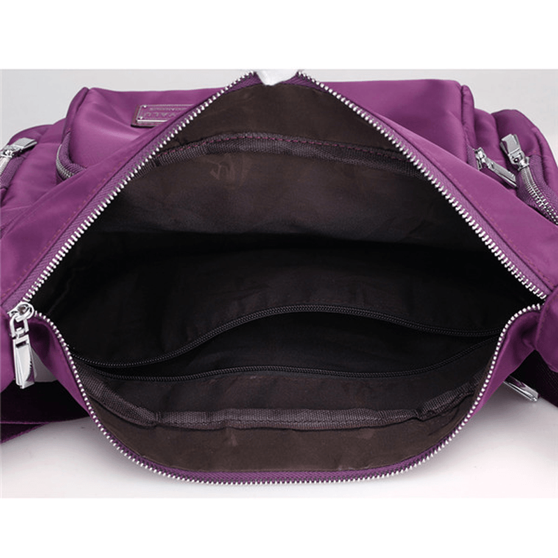 Multilayer Zipper Pockets Nylon Shoulder Bags Outdoor Sports Waterproof Crossbody Bags Messenger Bag - MRSLM