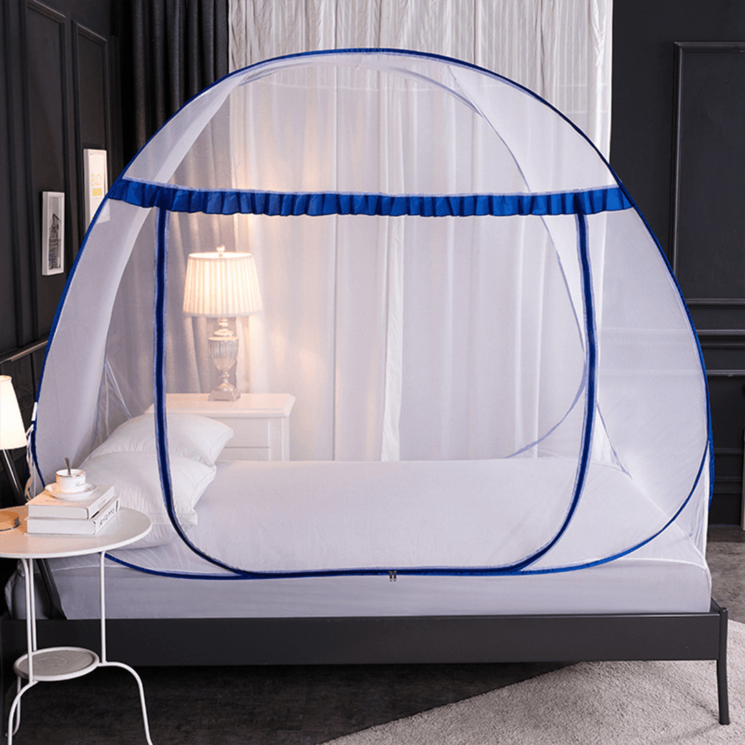 Folding Mosquito Net Zipper Single Door Netting Tent Mongolian Yurt Lace Cover - MRSLM