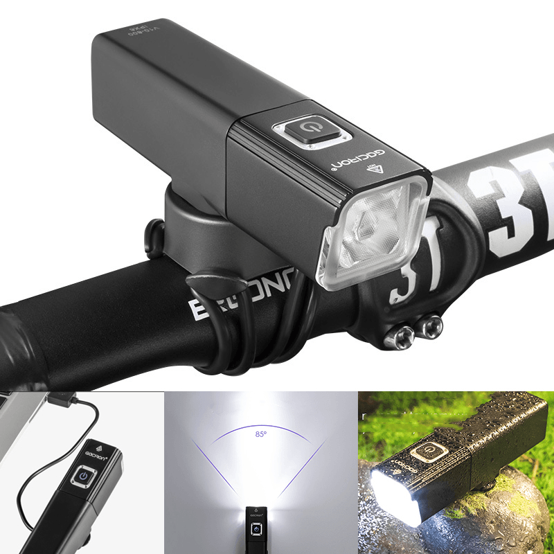 GACIRON V10-500/V10-800 USB Rechargeable IPX6 Waterproof Bike Front Light Bicycle Handlebar Lights Outdoor Riding Warning Lights - MRSLM