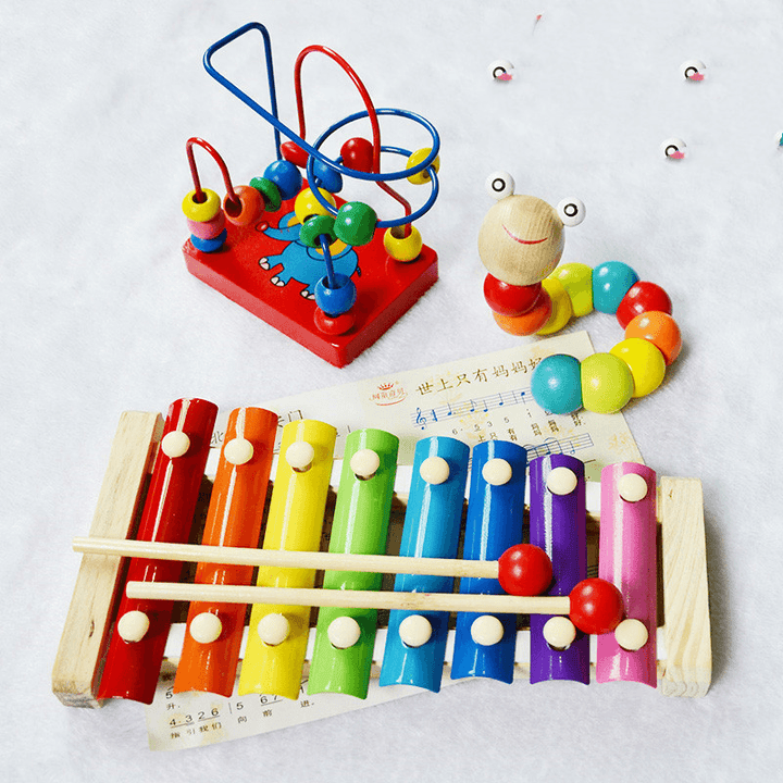 Boy Girl Baby Educational Musical Instrument Toy 1-2-3 Years Old Eight-Tone Xylophone - MRSLM