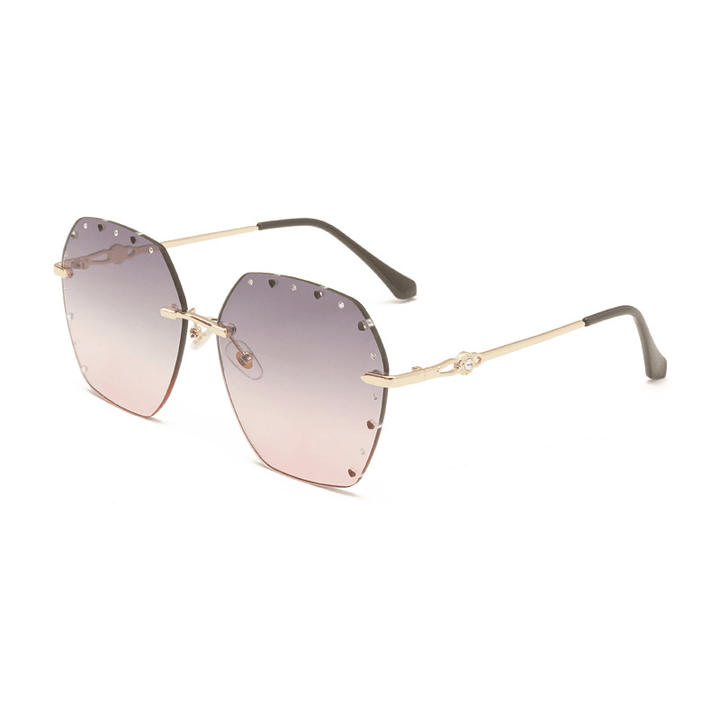 Fashion Rimless Metal Diamond Sunglasses - MRSLM