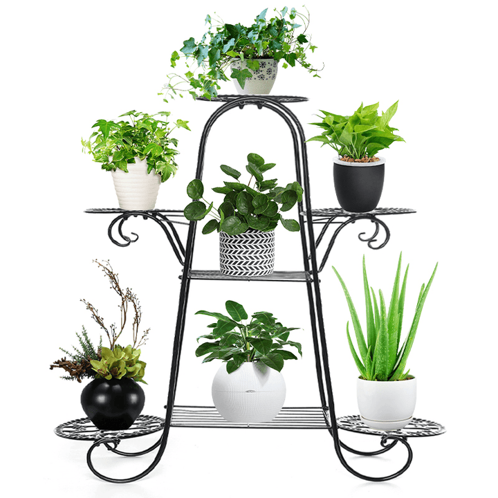 7-Layer Flower Stand Wrought Iron Shelf Indoor Creative Art Rack - MRSLM