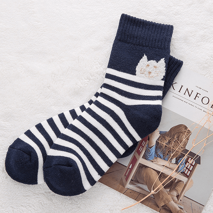 Womens Winter Deodorization Stripes Socks - MRSLM