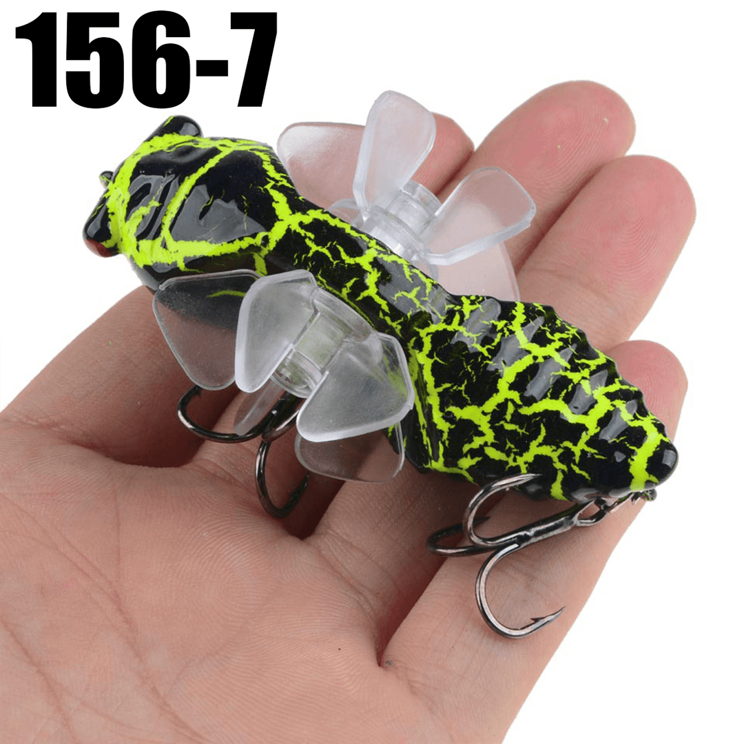 ZANLURE 1PSC 7.5Cm Artificial Bait Fishing Lure Insect Rotating Wings Swimbait Fishing Hook - MRSLM