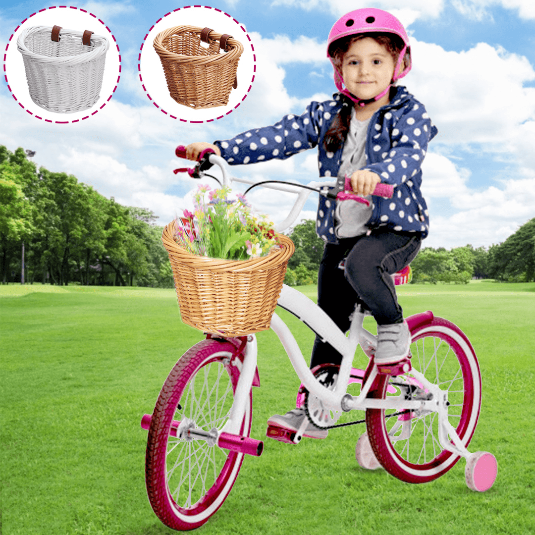 Travel Carry Bag Carrier Bike Wicker Bicycle Front Basket Bike Basket Dog Cat Pet Seat Carrier - MRSLM